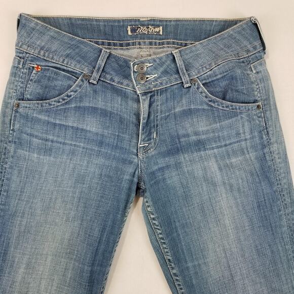 HUDSON Jeans Womens 30 Blue Flare Stretch Y2K Low Rise Made in USA W170DHA - Picture 8 of 12
